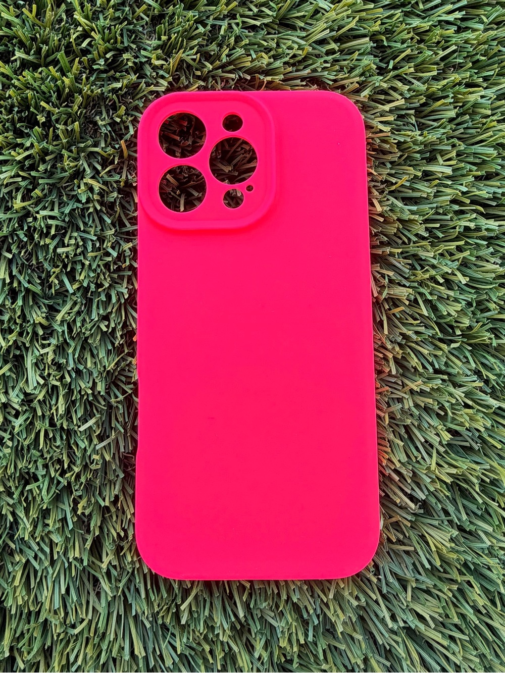 Vibrant Pink Silicone Phone Case with Camera Protection